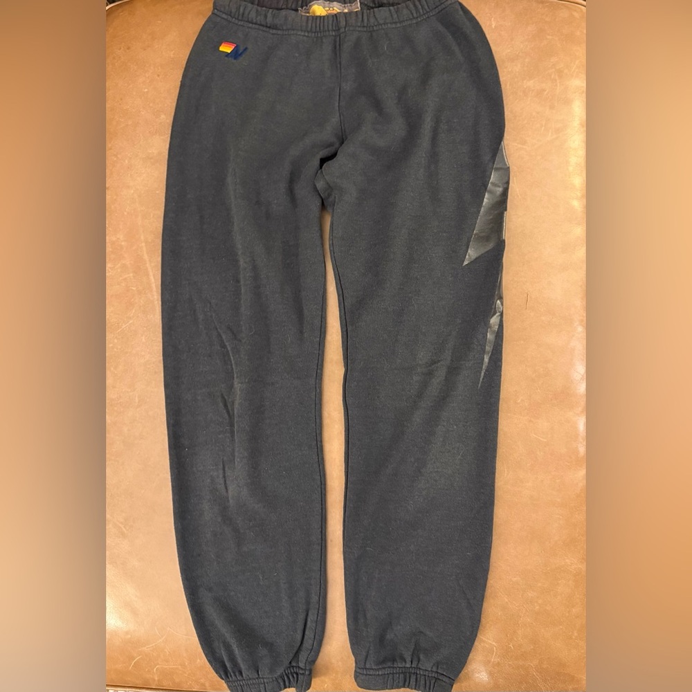 Aviator Nation Black thunderbolt sweatpants — women’s small